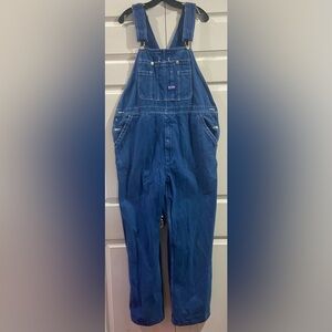 Big Smith Bib Overalls Men Sz 40x30 Blue Denim Mechanical Farmer